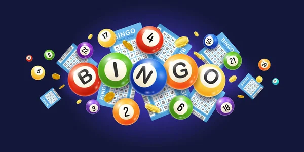 Composição de bolas de bingo realista —  Vetores de Stock