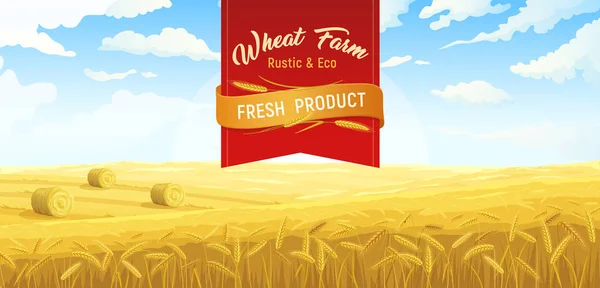 Plakat gospodarstwa pszenicy tle — Wektor stockowy