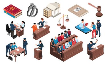 Avukat Isometric Set