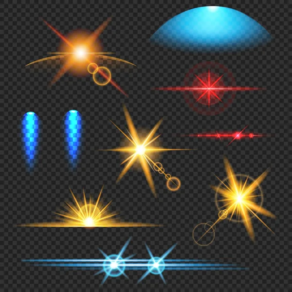 Licht Effecten Transparant Set — Stockvector