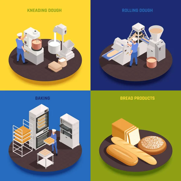 Confiserie de boulangerie Isometric Concept — Image vectorielle