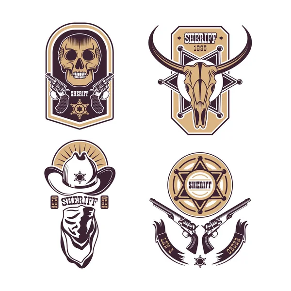 Cowboy Emblemen Set — Stockvector