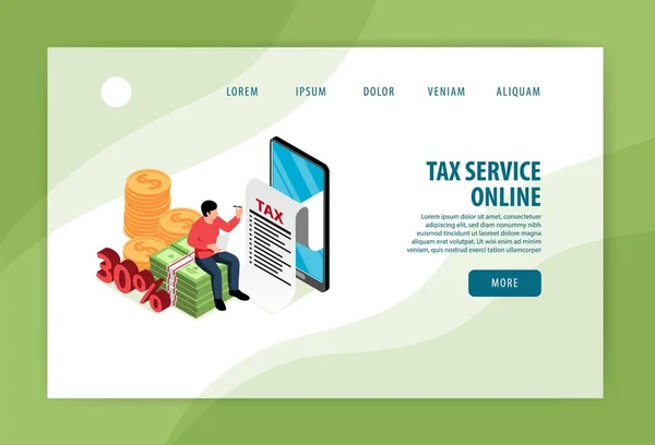 Banner online de serviços fiscais — Vetor de Stock