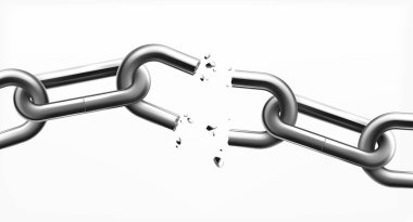 Kırık Çelik zincir halkaları