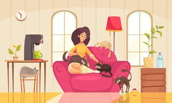 Lonely Woman Illustration — Stock Vector