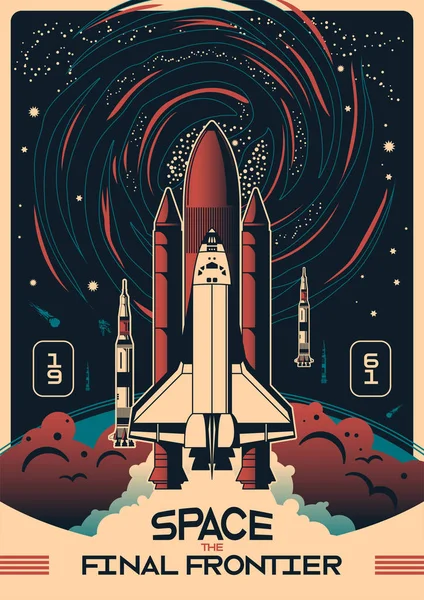 Espacio Vertical Poster Vector Ilustración — Vector de stock