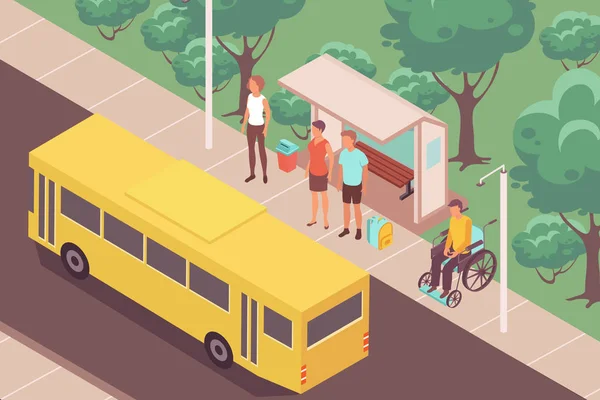 Otobüs Durağı Kompozisyonu — Stok Vektör
