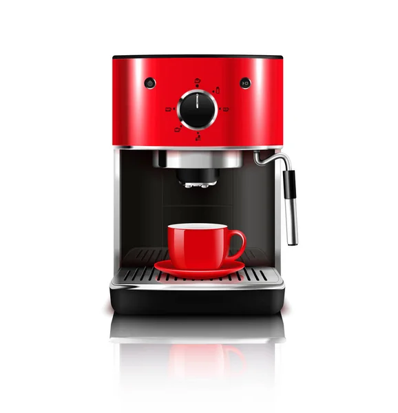 Coffee Machine Red Composition — 스톡 벡터