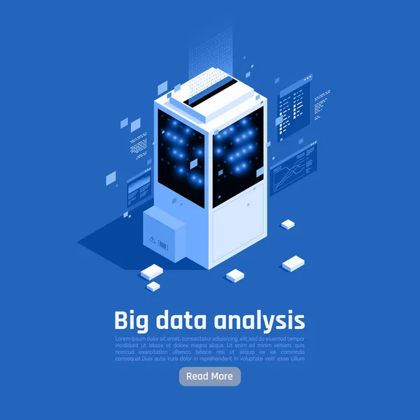 Análise de Big Data Fundo Isométrico — Vetor de Stock