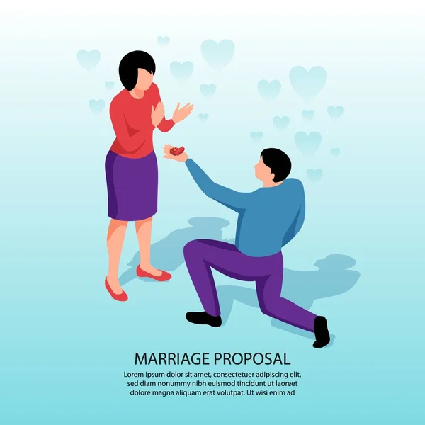 Förslag till äktenskap Isometrisk bakgrund — Stock vektor