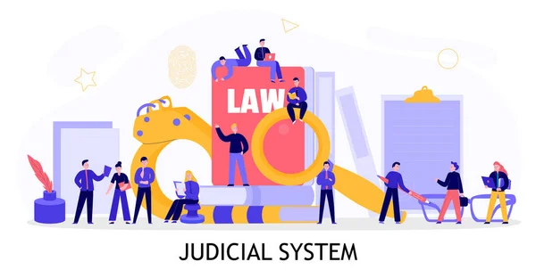 Hukuk Yargı Sistemi Kompozisyonu — Stok Vektör