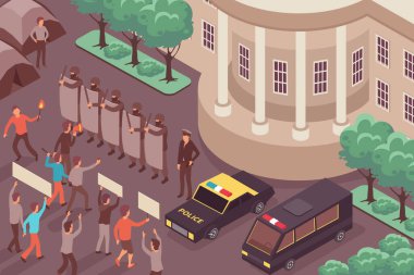 Isometric İllüstrasyonunu Protesto Et