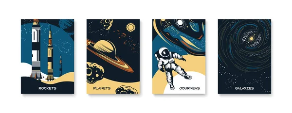 Conjunto de cartaz espacial — Vetor de Stock