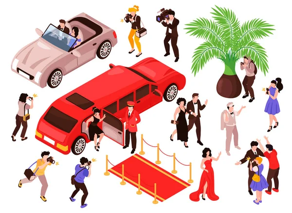 Celebrities Red Carpet Set — Stock Vector