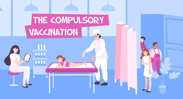 Obligatorisk Vaccination inomhus sammansättning — Stock vektor