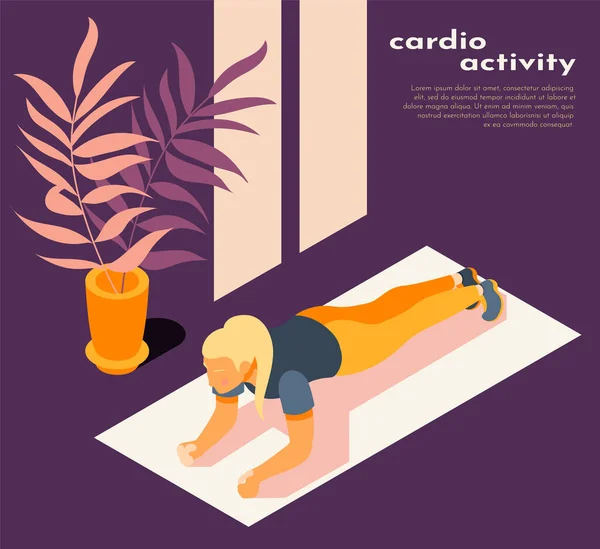 Cardio-activiteit Isometrische achtergrond — Stockvector