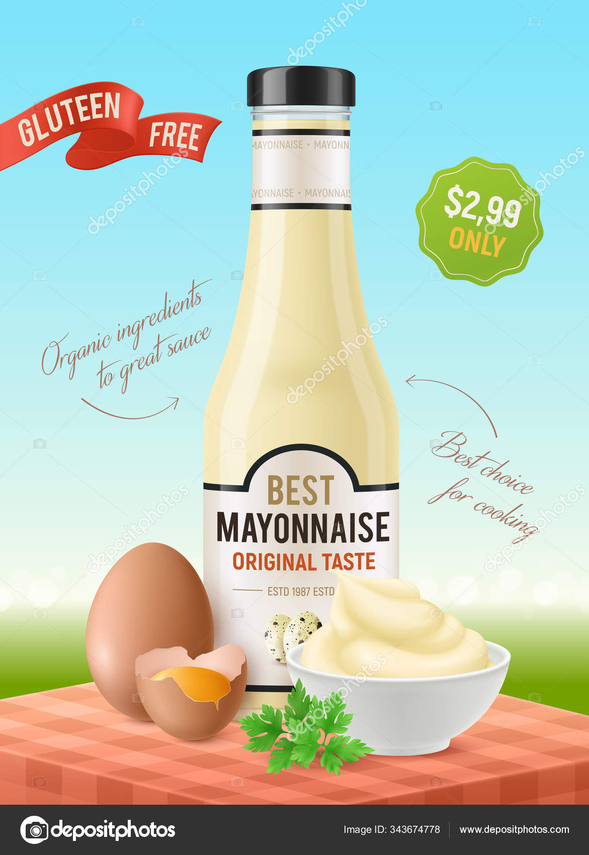 Best Mayonnaise Vertical Advertisement Stock Vector Image by