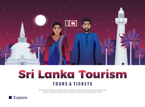 Позиція туризму в Шрі - Ланці — стоковий вектор