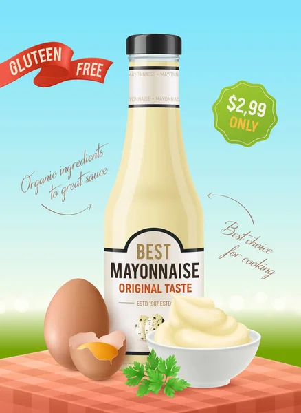 Nejlepší svislá reklama majonézy — Stockový vektor