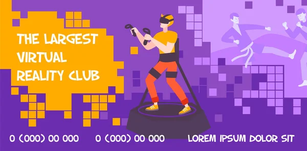 VR Gaming Club Banner — 图库矢量图片