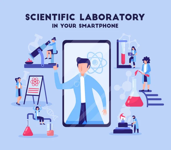 Science Lab Smartphone App — Stock Vector