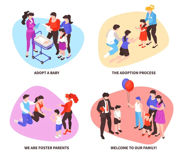 Adoption Concept isométrique — Image vectorielle