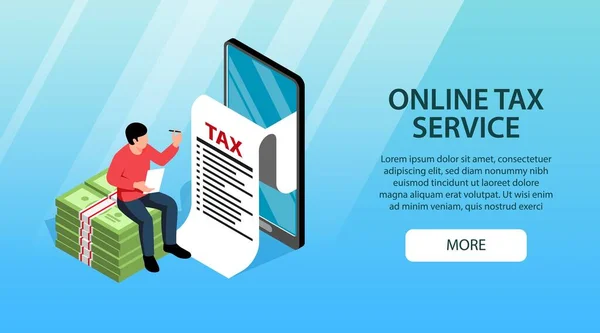 Skatt Service Online Banner — Stock vektor