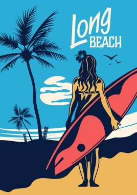Surfing Hand Drawn Vertical Poster