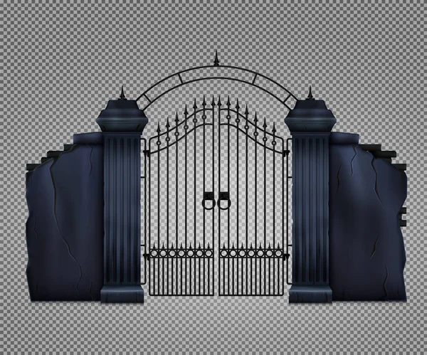 Realistic Cemetery Gate — Stok Vektör