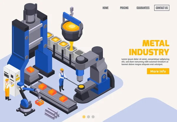 Metal Industry Isometric Banner — Stockový vektor