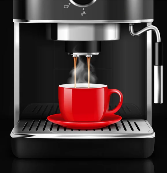 Macchina da caffè Composizione realistica — Vettoriale Stock