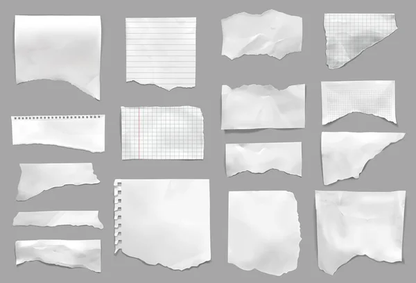 Conjunto realista de papel rasgado — Vector de stock