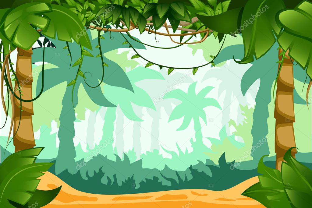 Tropical Liana Cartoon Landscape 