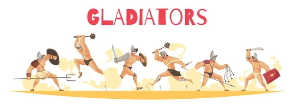 Gladiadores da Roma Antiga —  Vetores de Stock