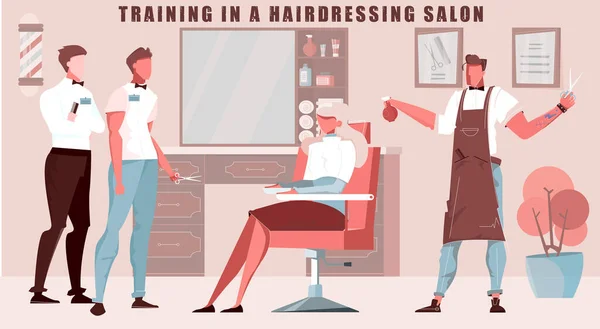Barbershop Training Plakát Ilustrace — Stockový vektor