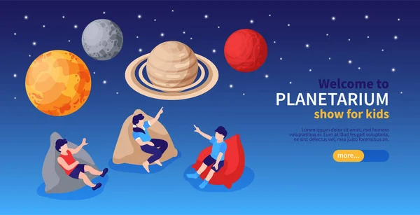 Planetarium Show Horizontales Banner — Stockvektor