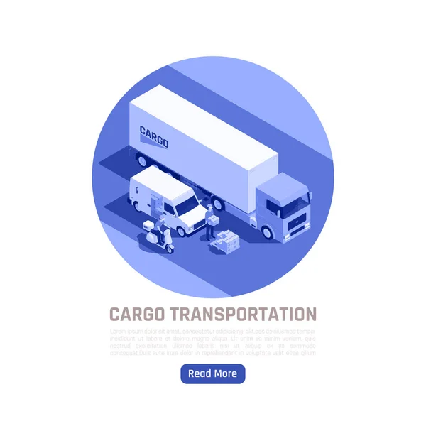 Cargo Transportation Isometric Design Concept — Stock Vector