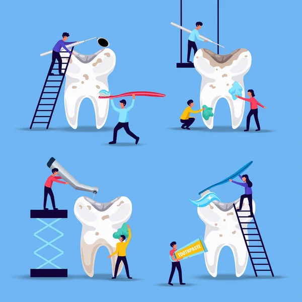 Έννοια θεραπείας οδοντικών προβλημάτων — Διανυσματικό Αρχείο