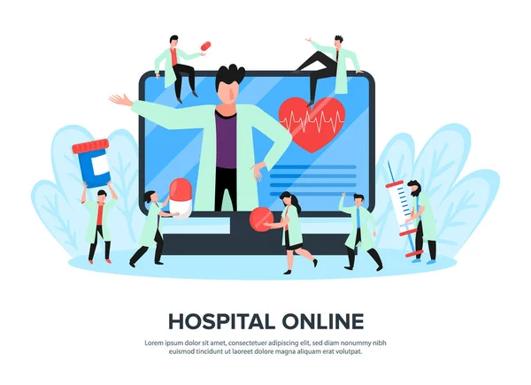 Hospital de Medicina Online Background —  Vetores de Stock