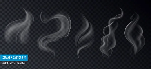 Set de vapor y humo — Vector de stock