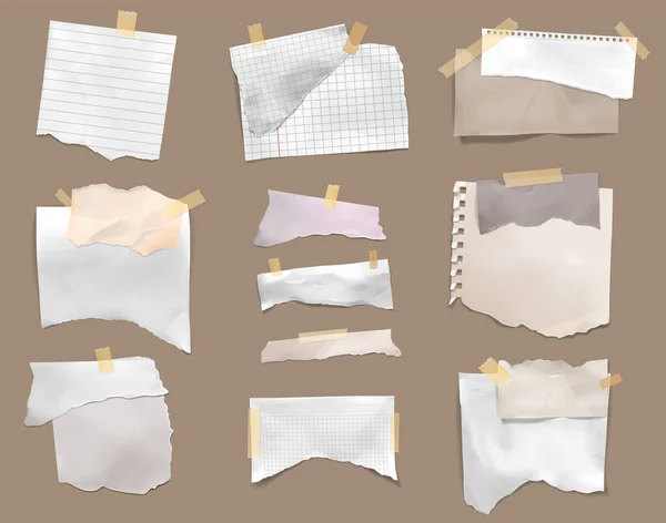 Conjunto realista de papel rasgado — Vector de stock