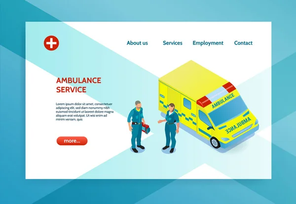 Banner de servicio de ambulancia — Vector de stock