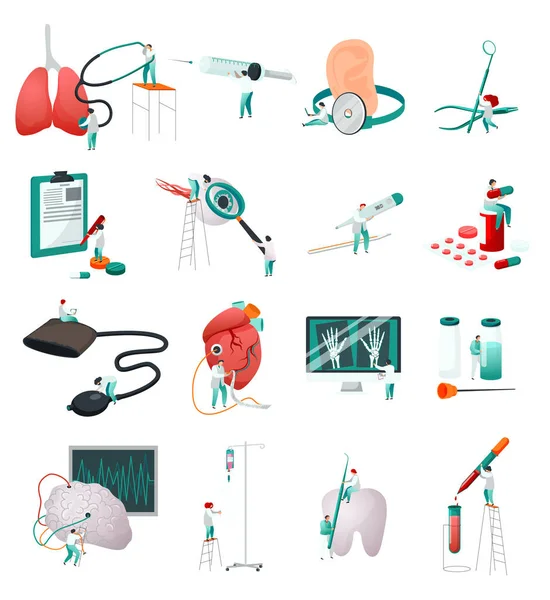 Set piatto di strumenti medici — Vettoriale Stock