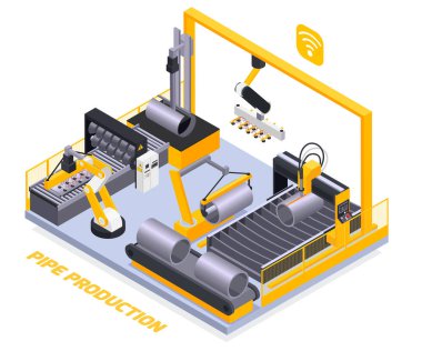 Metal Endüstrisi Isometric Bileşimi