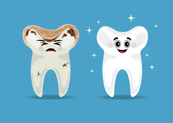 Problemas dentales Composición divertida — Vector de stock