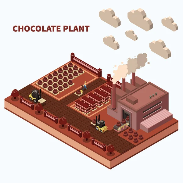 Choklad växt Isomerisk bakgrund — Stock vektor
