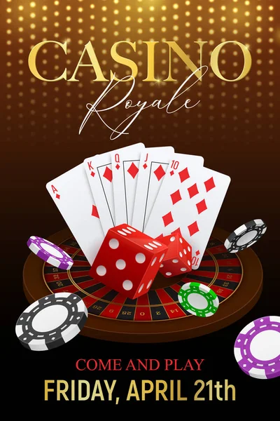 Casino Poker Pozadí plakát — Stockový vektor