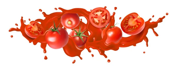 Realistic Tomato Juice Background — Stockvektor