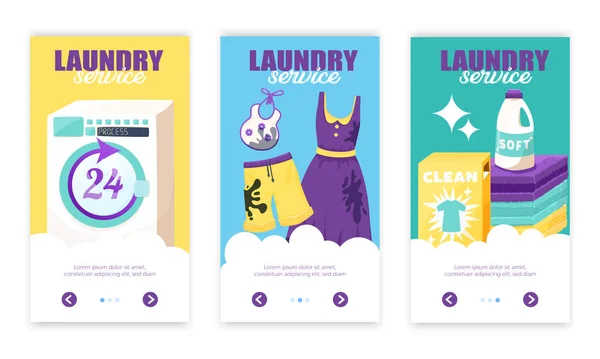 Κάθετα Banners υπηρεσιών πλύσης — Διανυσματικό Αρχείο