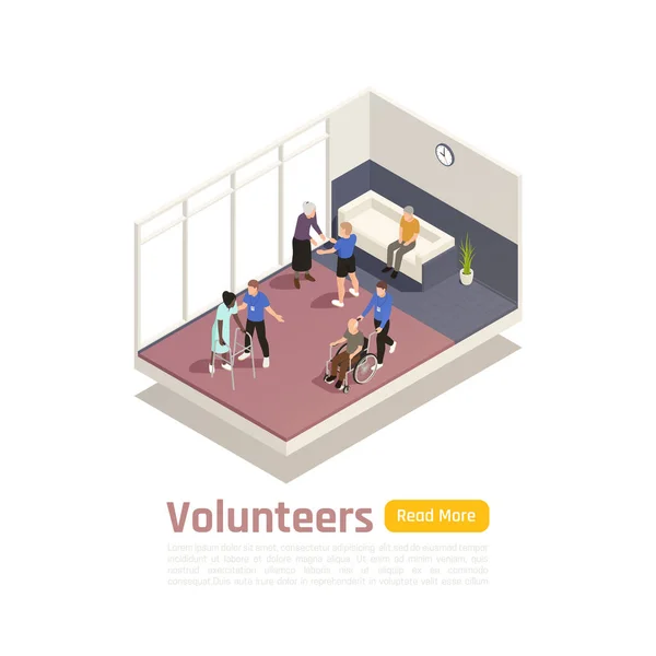 Medical Volunteering Isometric Background — Stockvektor